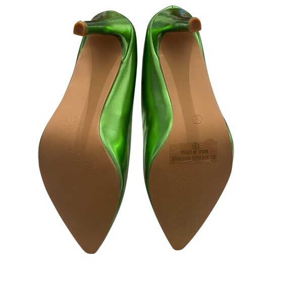 Metallic Green Top Moda Pointed Toe High Heels Womens Shoe Size 9 - Picture 8 of 16